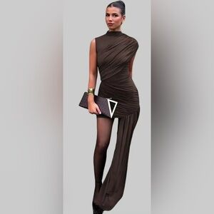 Elegant Brown Evening Dress